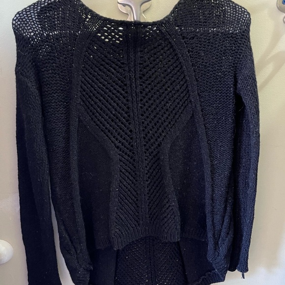 HELMUT LANG black knit sweater, shorter in back size small, VGUC - Picture 3 of 5